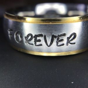 Personalized 8mm two tone comfort fit ring